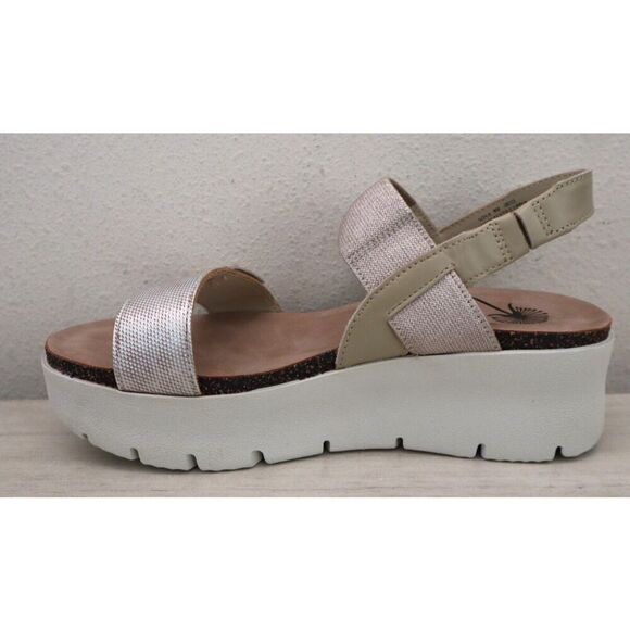OTBT 10335 Women's Sz 9M Silver Nova Leather Slingback Platform Sandals - Picture 4 of 15